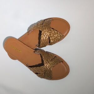 Elegant Bronze Braided Sandals